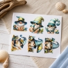6 RUB Ons Sticker,  randlose Sticker - niedliche Wichtel