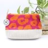 Universal-/Kosmetiktasche Leoprint Pink Orange Beige Handmade