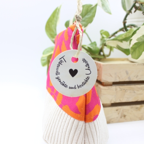 Universal-/Kosmetiktasche Leoprint Pink Orange Beige Handmade