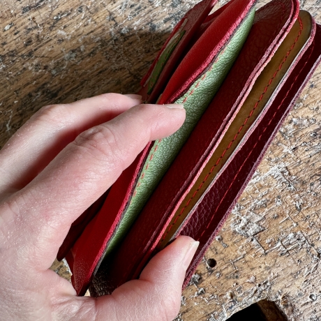Großes Portemonnaie Fliegenpilz aus Echtleder