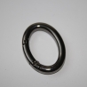 2x Karabiner schwarz-silber ovale Form Ellipse Oval-Ring RE
