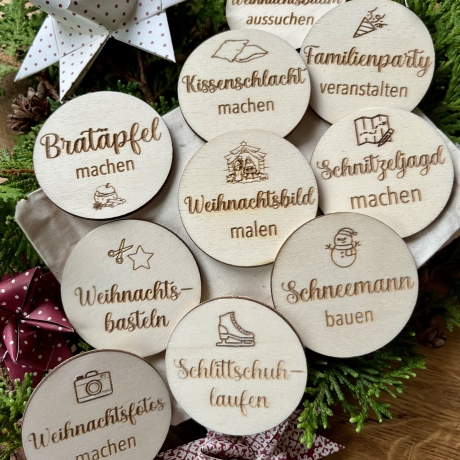 ERGÄNZUNGSSET Wiederverwendbarer Aktivitäten Adventskalender 