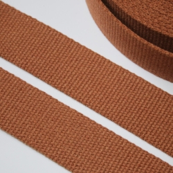 Gurtband Baumwolle recycelt 40 mm cognac biber braun