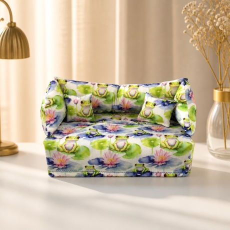 Deko-Sofa KosmetikboxSofa TaschentücherboxSofa - Frosch auf Blatt