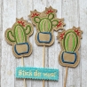 Kaktus Blumenpieker Stickdatei ITH Satinstick und Mehrfachbogen