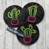 Kaktus Blumenpieker Stickdatei ITH Satinstick und Mehrfachbogen