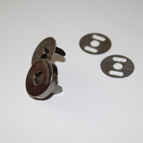 Magnetverschluss 18 mm schwarz-silber Magnetdruckknopf