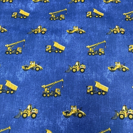 Baumwolle Druck Popeline | Bagger|Baustelle|Öko Tex 100 | Poplin 