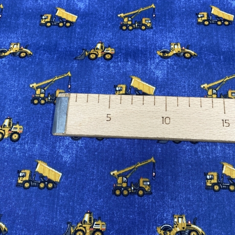 Baumwolle Druck Popeline | Bagger|Baustelle|Öko Tex 100 | Poplin 