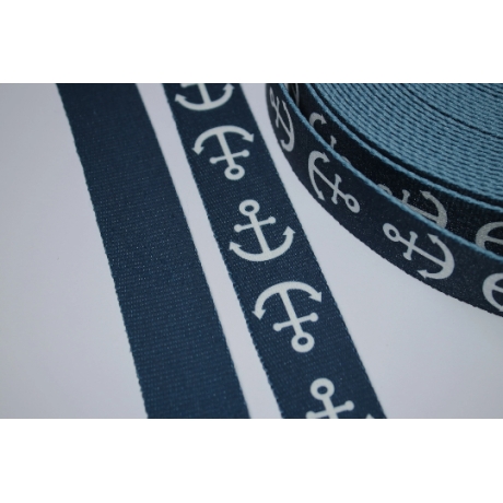 Gurtband Anker dunkelblau 30 mm großes Motiv navy