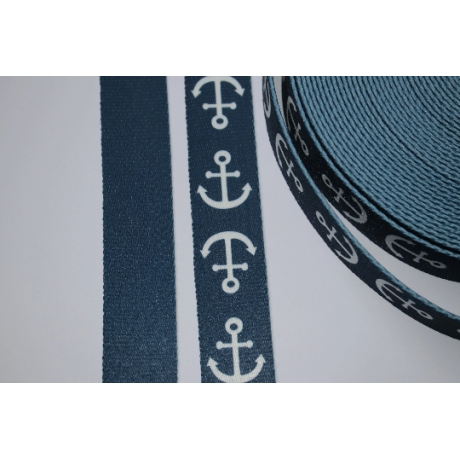 Gurtband Anker dunkelblau 30 mm großes Motiv navy