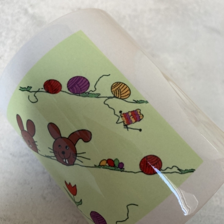 Tasse für Wollverrückte - Eigendesign -Wollhase REDUZIERT