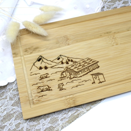 Laser Motiv Gravur SVG Alm Almwiese Berge