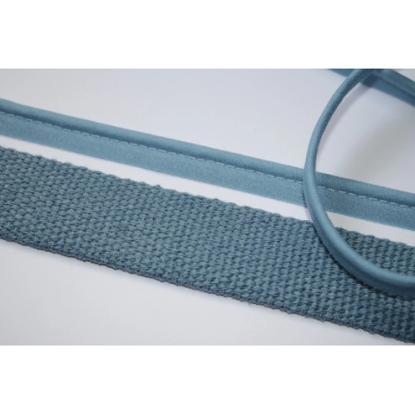 Paspelband taubenblau jeansblau 12 mm Biesenband Paspel