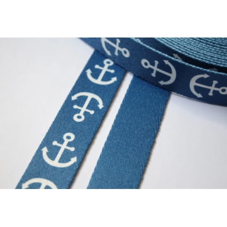 Gurtband Anker blau 30 mm großes Motiv RESTmenge