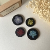 4 dekorative Vintage Magnete mit gepressten Blumen