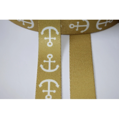 Gurtband Anker senf 30 mm großes Motiv senfgelb gelb