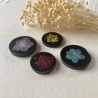 4 dekorative Vintage Magnete mit gepressten Blumen