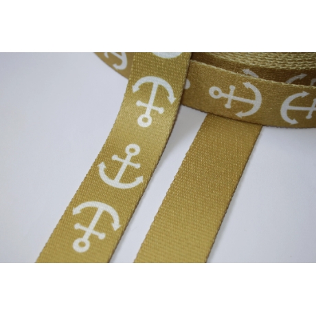 Gurtband Anker senf 30 mm großes Motiv senfgelb gelb