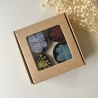 4 dekorative Vintage Magnete mit gepressten Blumen