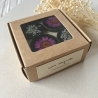 4 dekorative Vintage Magnete mit gepressten Blumen (B-Ware)