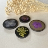 4 dekorative Vintage Magnete mit gepressten Blumen (B-Ware)