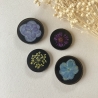 4 dekorative Vintage Magnete mit gepressten Blumen