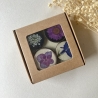 4 dekorative Vintage Magnete mit gepressten Blumen (B-Ware)