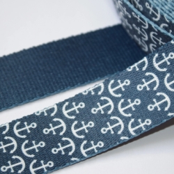 Gurtband Anker dunkelblau 30 mm kleines Motiv navy