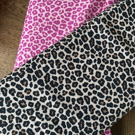 Baumwolle Leo Leopardenmuster Leoni rosa / erika pink