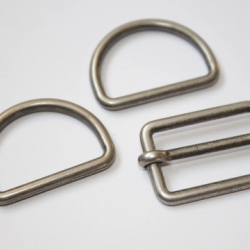 SET 25 mm altsilber Schieber + D-Ringe Union