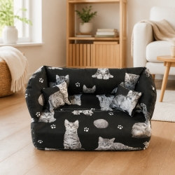 Deko-Sofa KosmetikboxSofa TaschentücherboxSofa Katzen auf schwarz