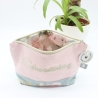 Bestickte Universaltasche Rosa „Schwesterherz“ - handmade Unikat