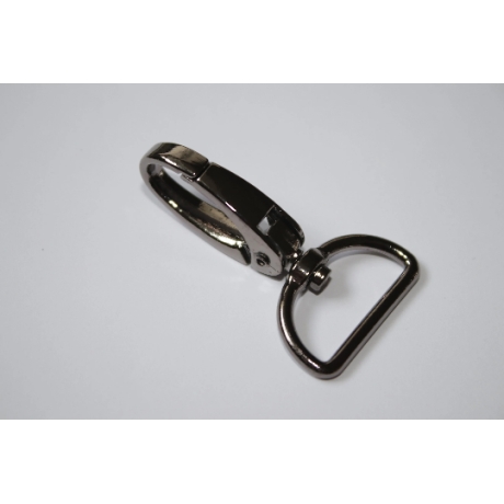 2x Karabinerhaken 25 mm schwarz-silber Taschenkarabiner