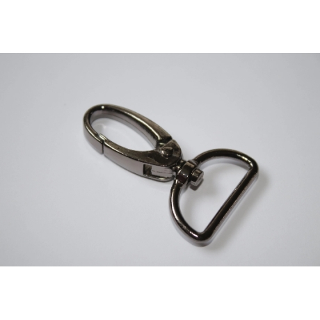 2x Karabinerhaken 25 mm schwarz-silber Taschenkarabiner