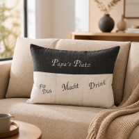 Kissen mit Taschen , DekoKissen, Geschenkidee - Papa‘s Platz