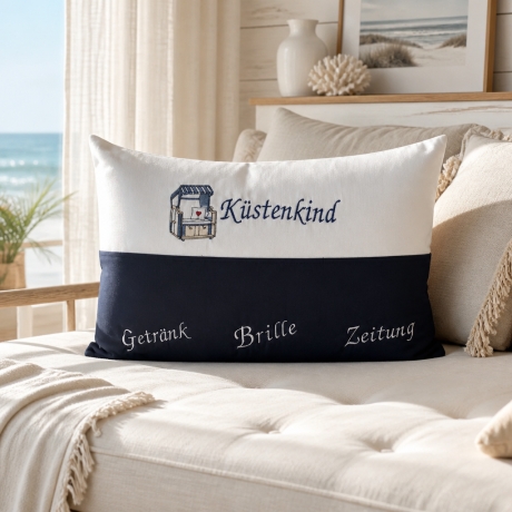 Kissen mit Taschen , DekoKissen, Geschenkidee - Küstenkind