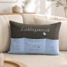 Kissen mit Taschen,DekoKissen,Geschenkidee - Lieblingsmensch blau