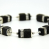 Lava-Armband (elastisch) mit Edelstahl- und Strass-Elementen