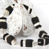 Lava-Armband (elastisch) mit Edelstahl- und Strass-Elementen