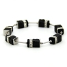 Lava-Armband (elastisch) mit Edelstahl- und Strass-Elementen