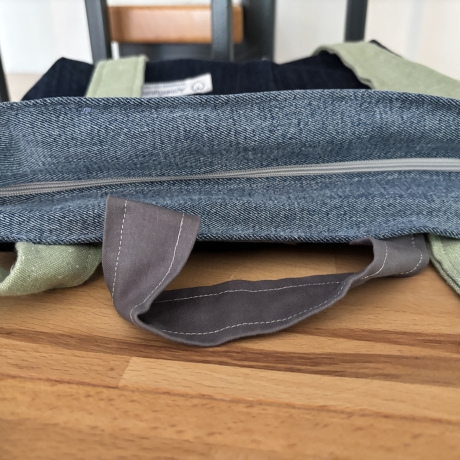 Handtasche aus Jeans Hosenteil ( Upcycling) - 12 - 