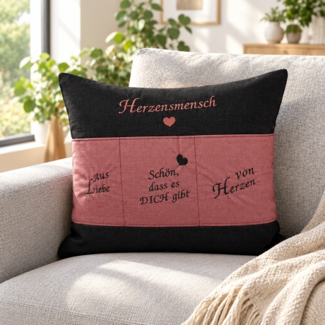 Kissen mit Taschen,DekoKissen,Geschenkidee - Herzensmensch