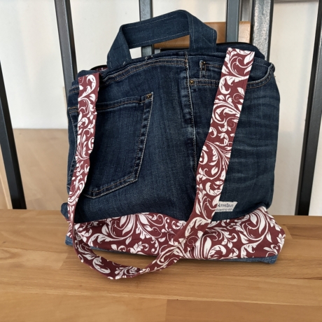 Handtasche aus Jeans Hosenteil ( Upcycling) -6-