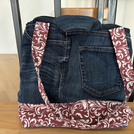 Handtasche aus Jeans Hosenteil ( Upcycling) -6-