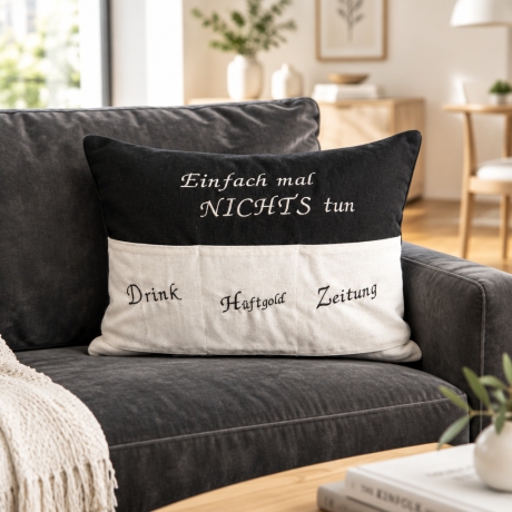 Kissen mit Taschen,DekoKissen,Geschenkidee - Einfach mal nichts..