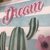Karte - Dream - großer Kaktus - rosa Blüten 