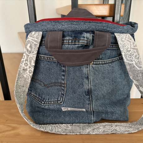 Handtasche aus Jeans Hosenteil ( Upcycling) - 7 - 