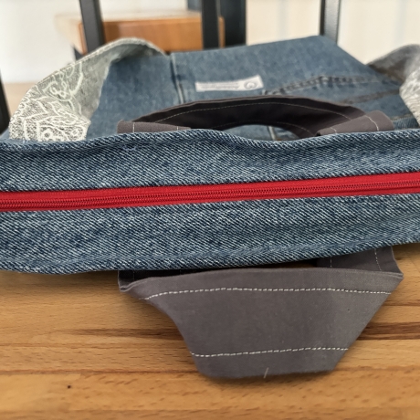 Handtasche aus Jeans Hosenteil ( Upcycling) - 7 - 