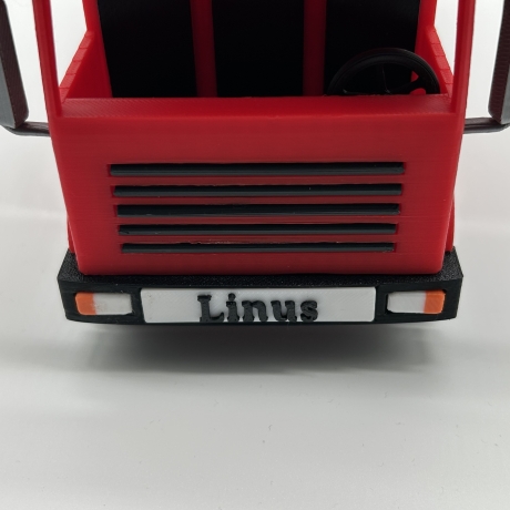 Feuerwehr Spardose mit Namen personalisiert für Kinder